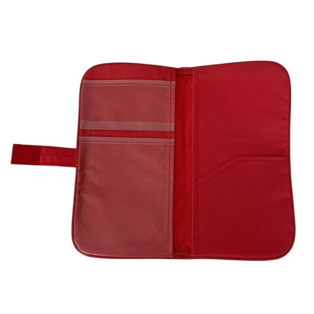 Vintage Globus Travel Organizer Red & White Vinyl 80s Airline Souvenir With Mult - Picture 4 of 10